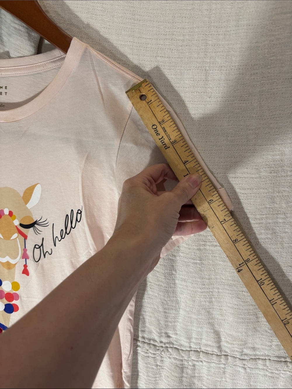 kate spade Broome Street “Oh hello” Embellished Camel Tee Pink XXS Like New - Picture 5 of 9